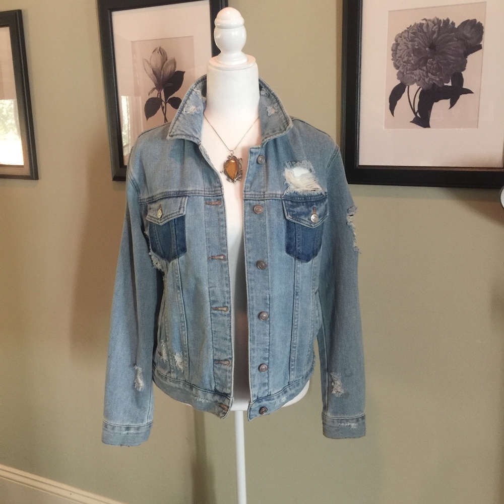 PacSun Distressed Denim/Jacket- SM